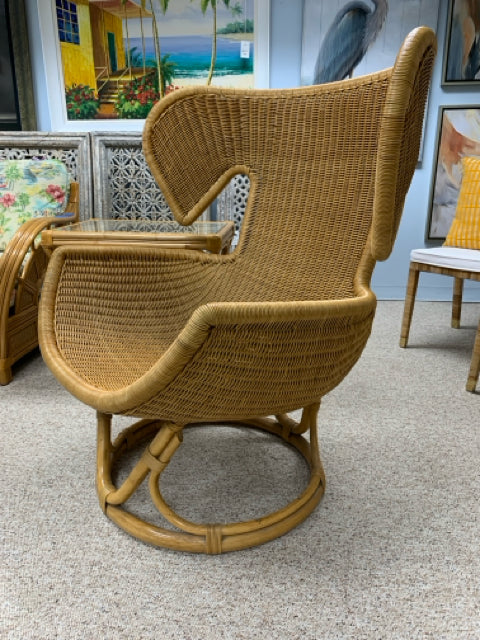 WICKER CHAIR VINTAGE WINGBACK – Consign & Design