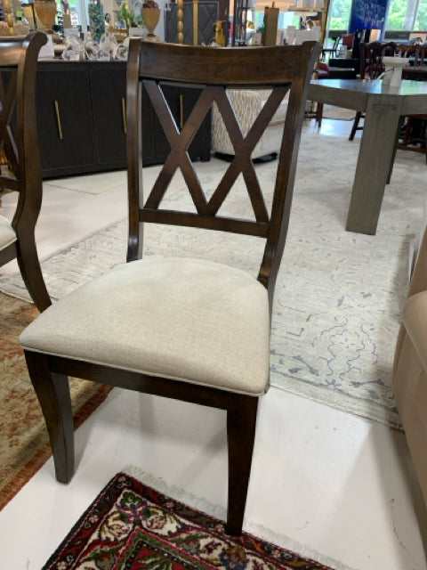 LEGACY DINING CHAIRS WOOD CROSS BACK CREAM SEAT