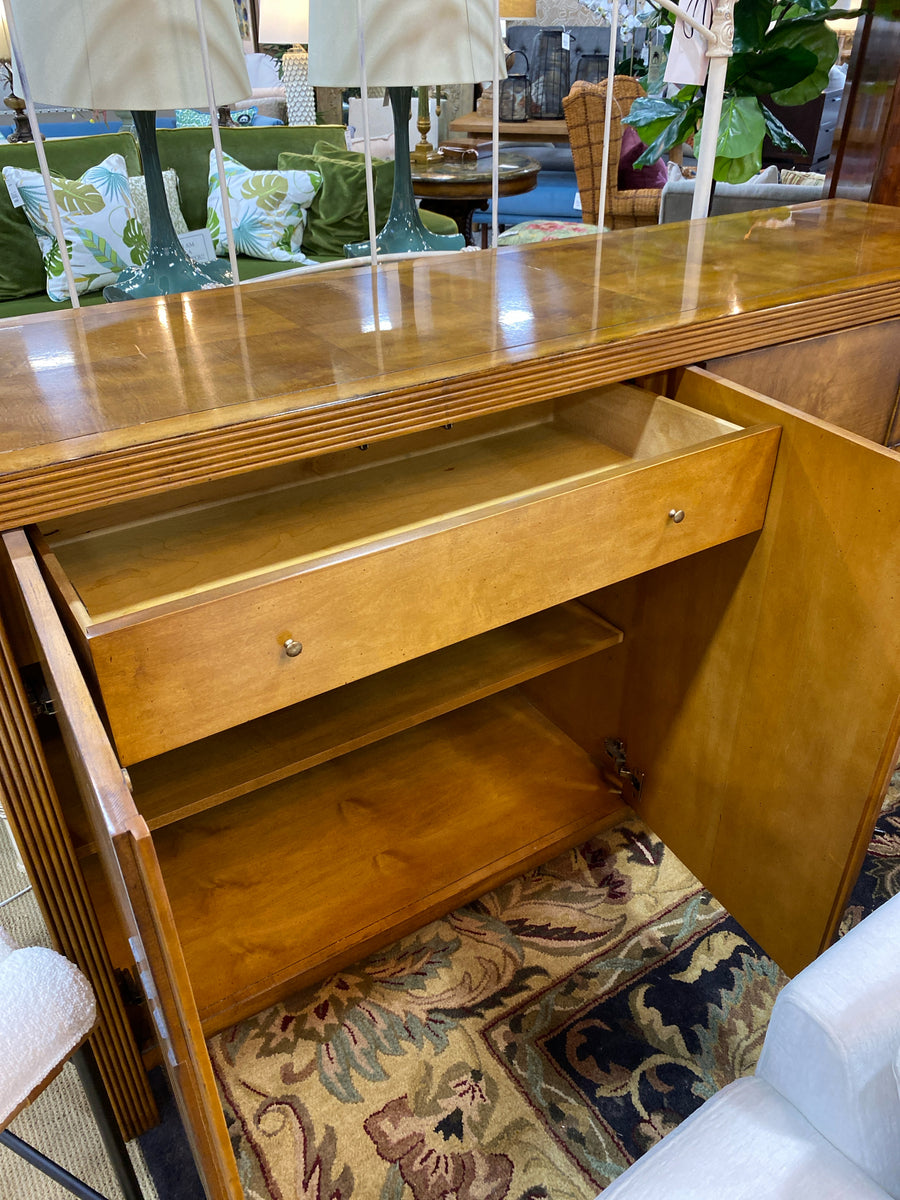 CENTURY CONSOLE BURLWOOD LOOK 4 DOOR