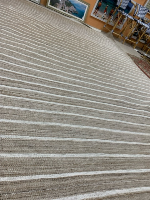 RESTORATION HARDWARE RUG BEIGE WITH STRIPES '