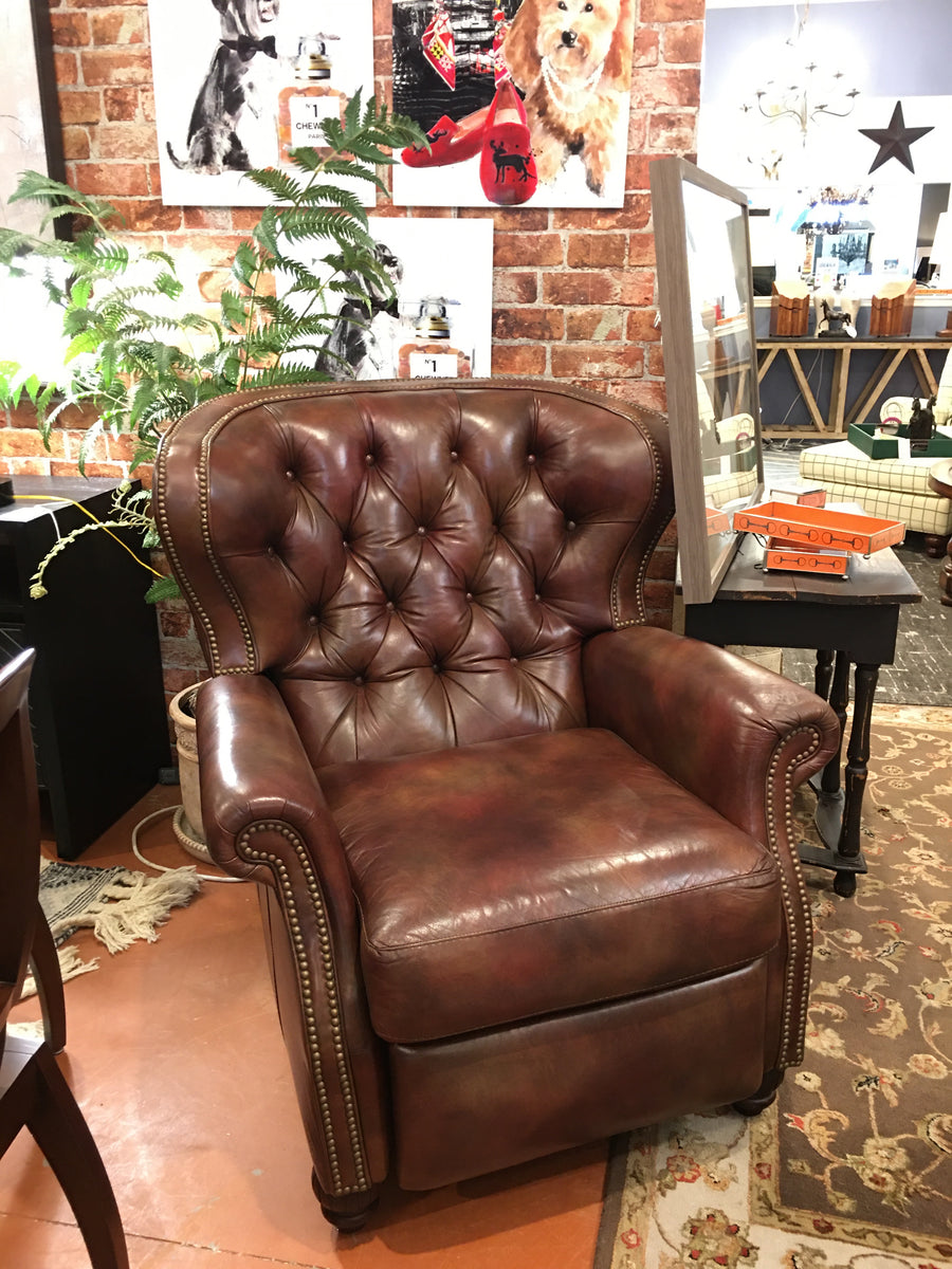 CHAIR RECLINER BROWN LEATHER