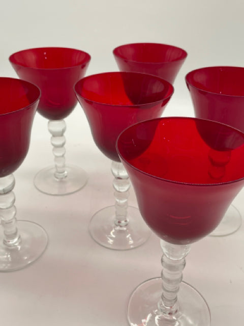 RED GLASSES SET OF 10  RED WINE