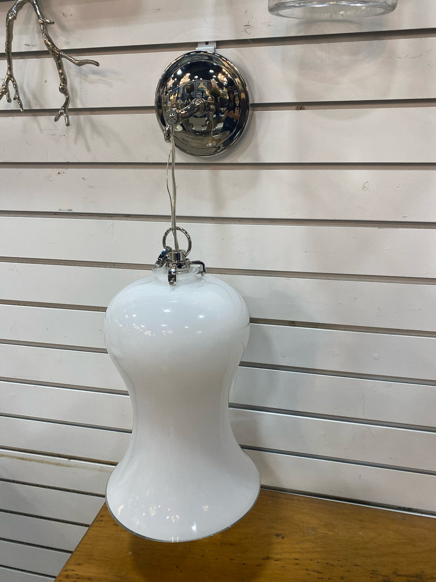 SCONCE POLISHED NICKEL WHITE BELL JAR SHADE