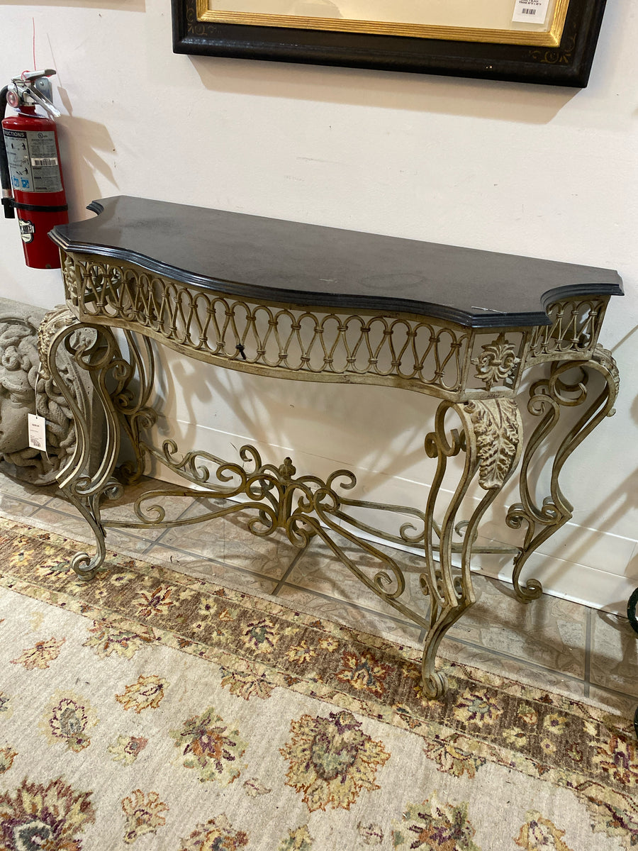 CONSOLE METAL BASE WITH MARBLE TOP