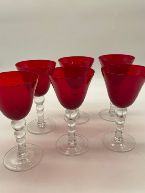 RED GLASSES SET OF 10 WHITE WINE