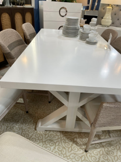 DINING TABLE WHITE FARM HOUSE STYLE 2 LEAVES