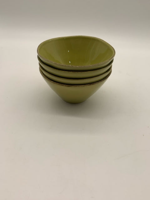 CRATE & BARREL BOWLS SET OF 4  MARIN GREEN