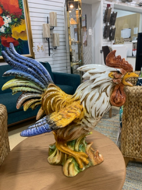 HOME DECORE CERAMIC  LARGE FREE STANDING ROOSTER COLORFUL