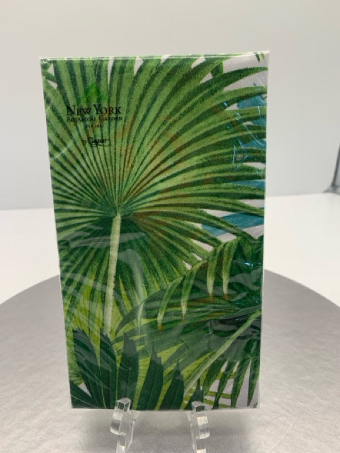 GUEST TOWEL PALM FRONDS WHITE