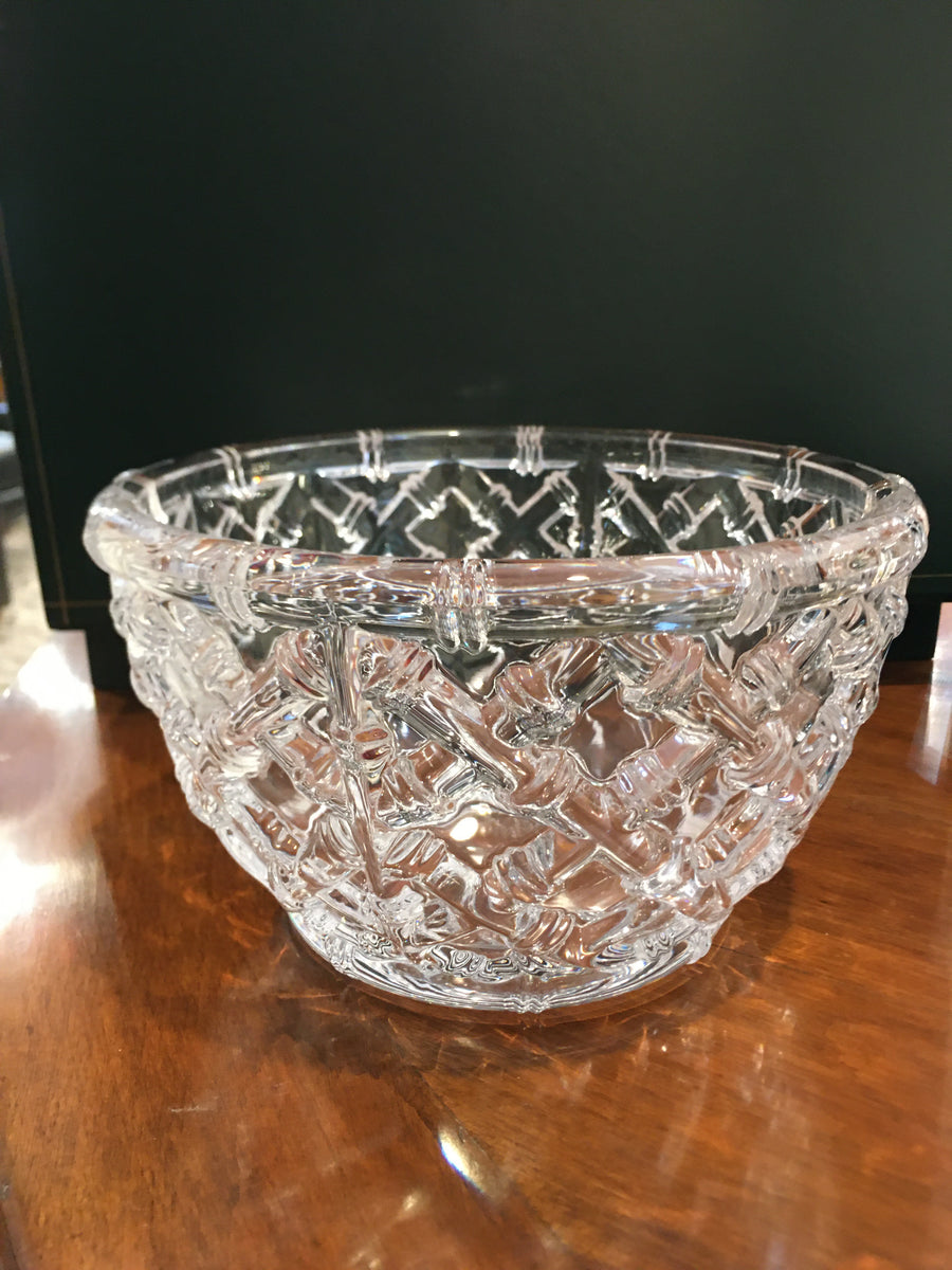 TIFFANY CRYSTAL BOWL BAMBOO PATTERN