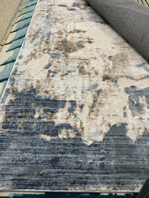 RUG ABSTRACT IVORY-GRAY- BLUE