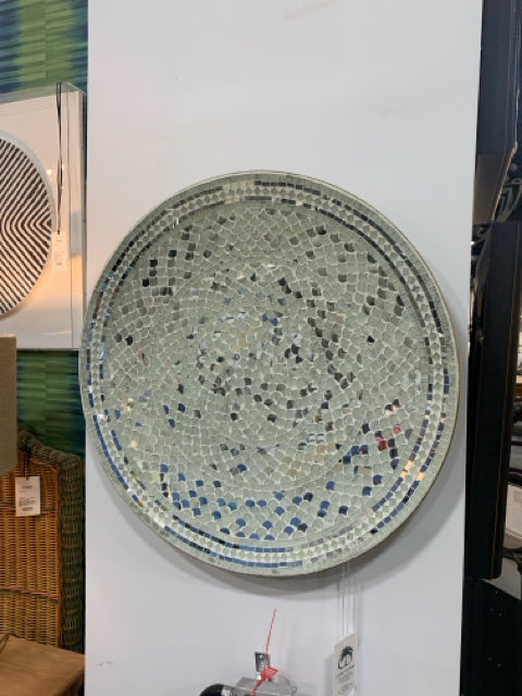 WALL HANGING  ROUND MIRROR AND GLASS