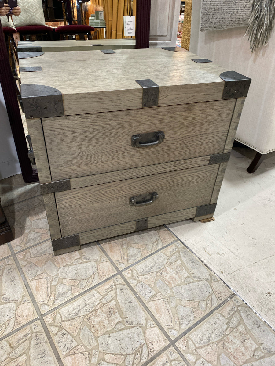 END TABLE DRIFTWOOD WITH METAL ACCENTS 2 DRAWER