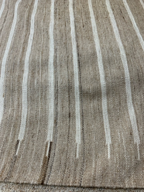 RESTORATION HARDWARE RUG BEIGE WITH STRIPES '