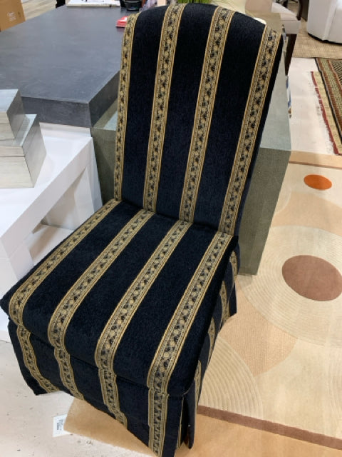 PAIR OF THOMASVILLE PARSONS CHAIR BLACK AND GOLD