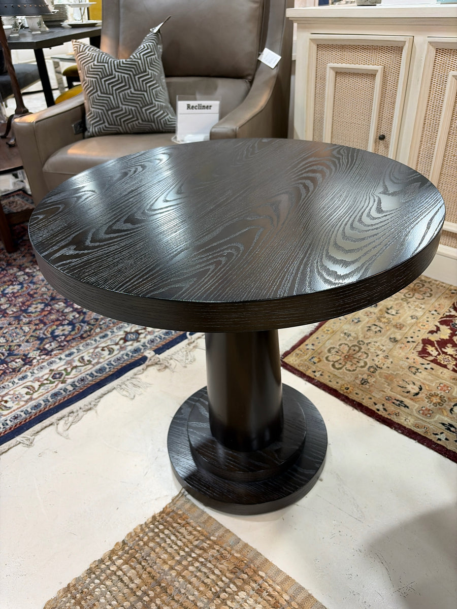 BRENHARDT SIDE TABLE ROUND ESPRESSO WOOD GRAIN