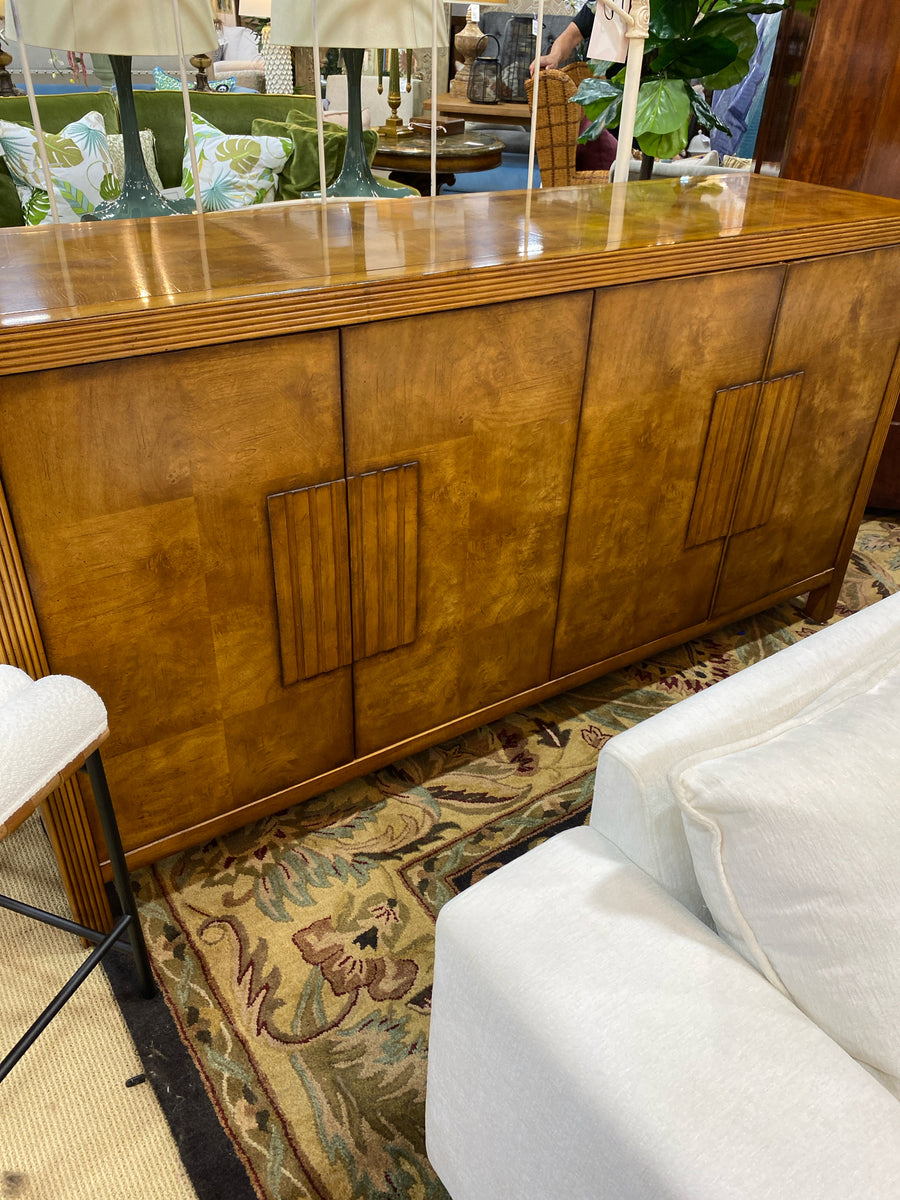 CENTURY CONSOLE BURLWOOD LOOK 4 DOOR