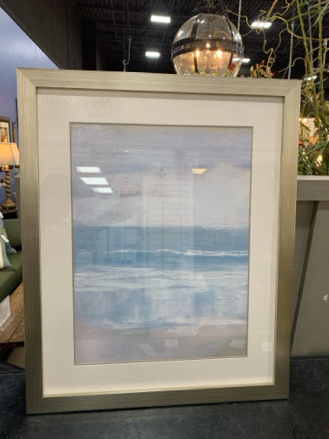 PRINT ABSTRACT  SEA COLORS WHITE FRAME  1