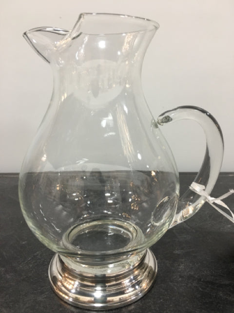 GLASS PITCHER WITH SILVER