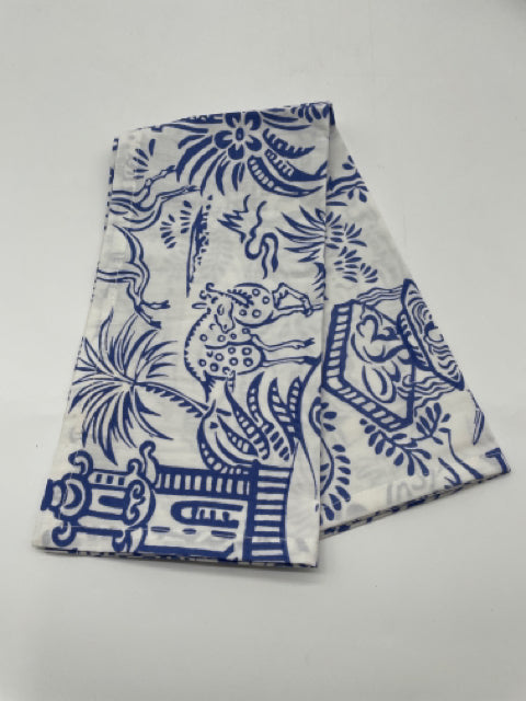 SET OF 4 COTTON DINNER NAPKINS PAGODA TOILE