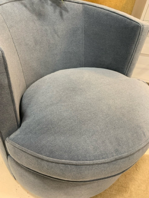 BERNHARDT FLEUR FABRIC  SWIVEL  CHAIR BLUE