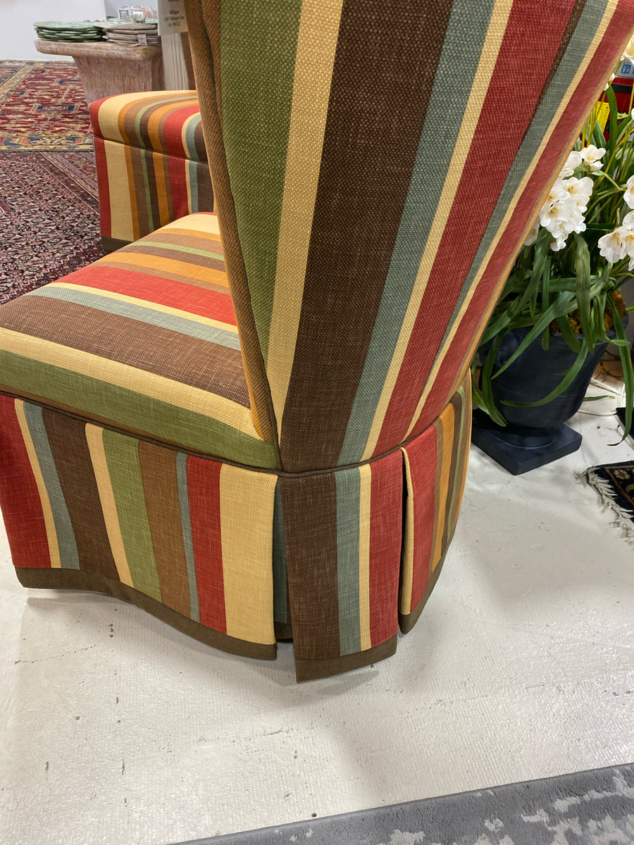 VANGUARD PAIR CHAIRS ARMLESS STRIPED