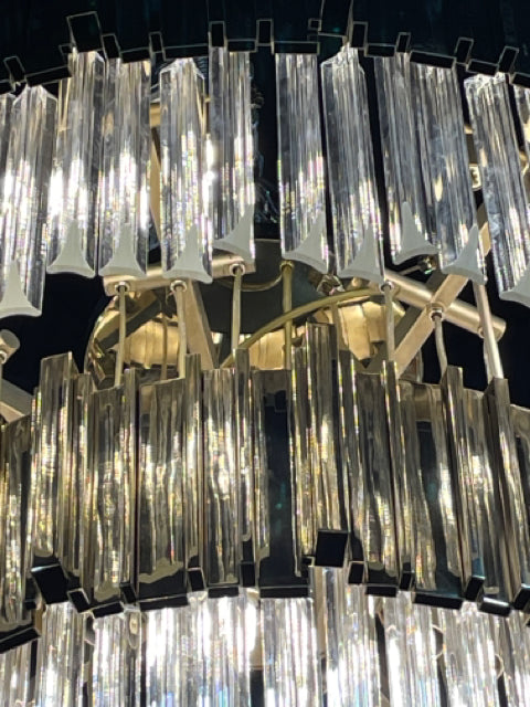 CHANDELIER BOCA DO LOBO 4 TIER BRASS AND CRYSTAL