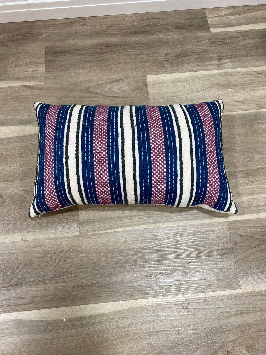 PILLOW NAVY MAUVE AND CREAM