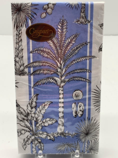 GUEST TOWEL SOUTHER PALMS BLUE/WHITE