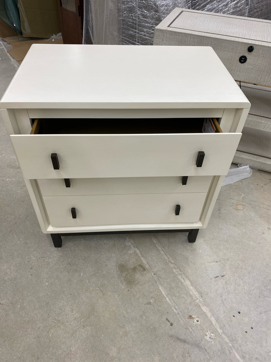 A.R.T NIGHT STAND ALABASTER 3 DRAWER WITH BRONZE PULLS