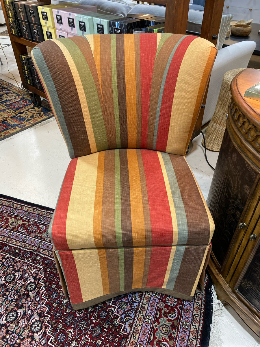 VANGUARD PAIR CHAIRS ARMLESS STRIPED