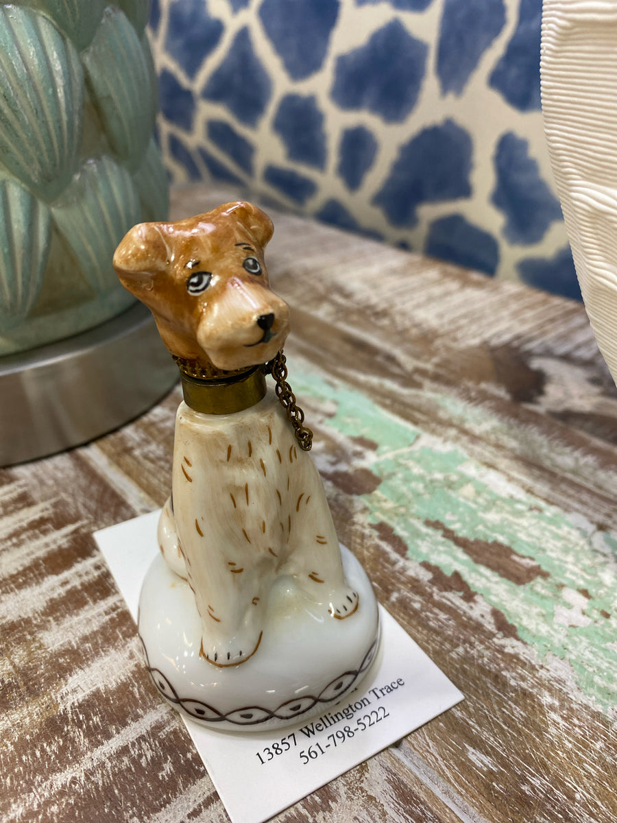 LIMOGES TRINKET BOX SPOTTED PUPPY