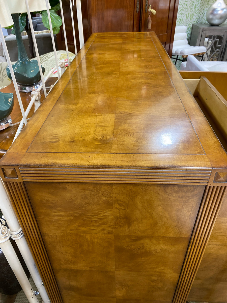 CENTURY CONSOLE BURLWOOD LOOK 4 DOOR