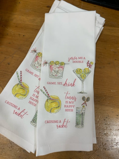 KITCHEN TOWEL TENNIS COCKTAILS AND SAYINGS