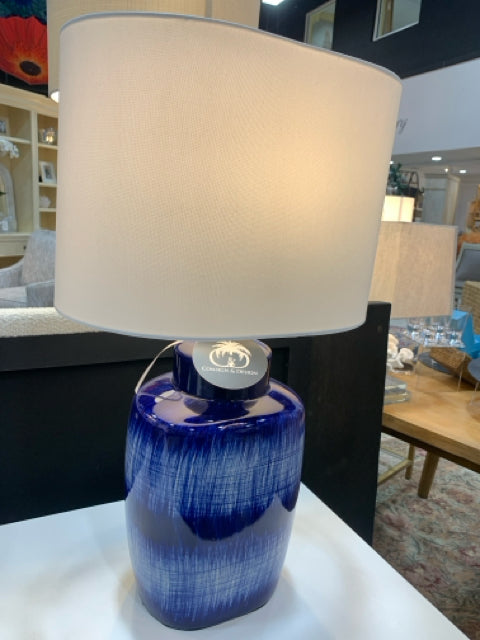 TABLE LAMP YALE BLUE 29"H