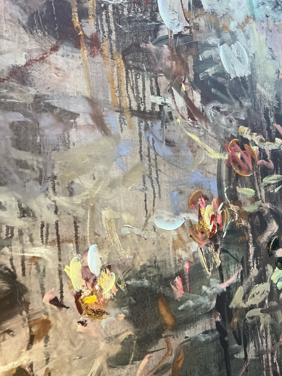 GICLEE EVENING REFLECTIONS IN VINTAGE CHAMPAGNE FLOAT FRAME