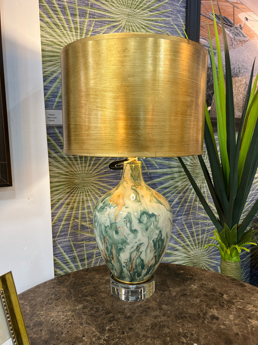 TABLE LAMP SAGE GREEN 27"H