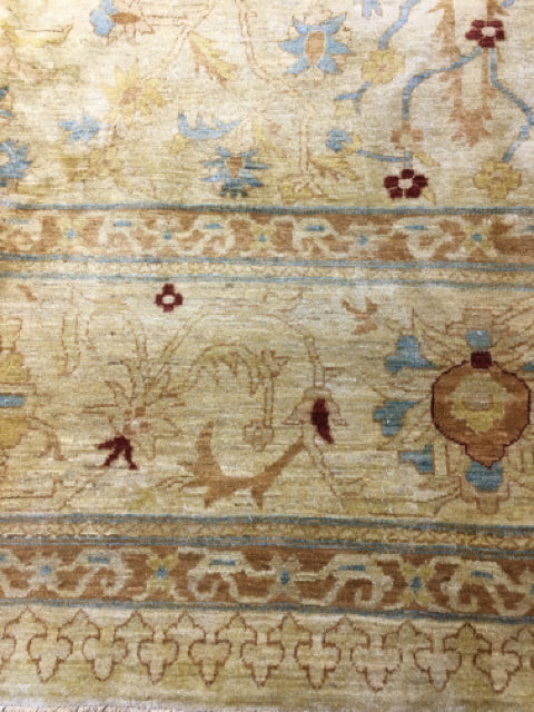 OUSHAK AREA RUG GOLD RUST AND TEAL