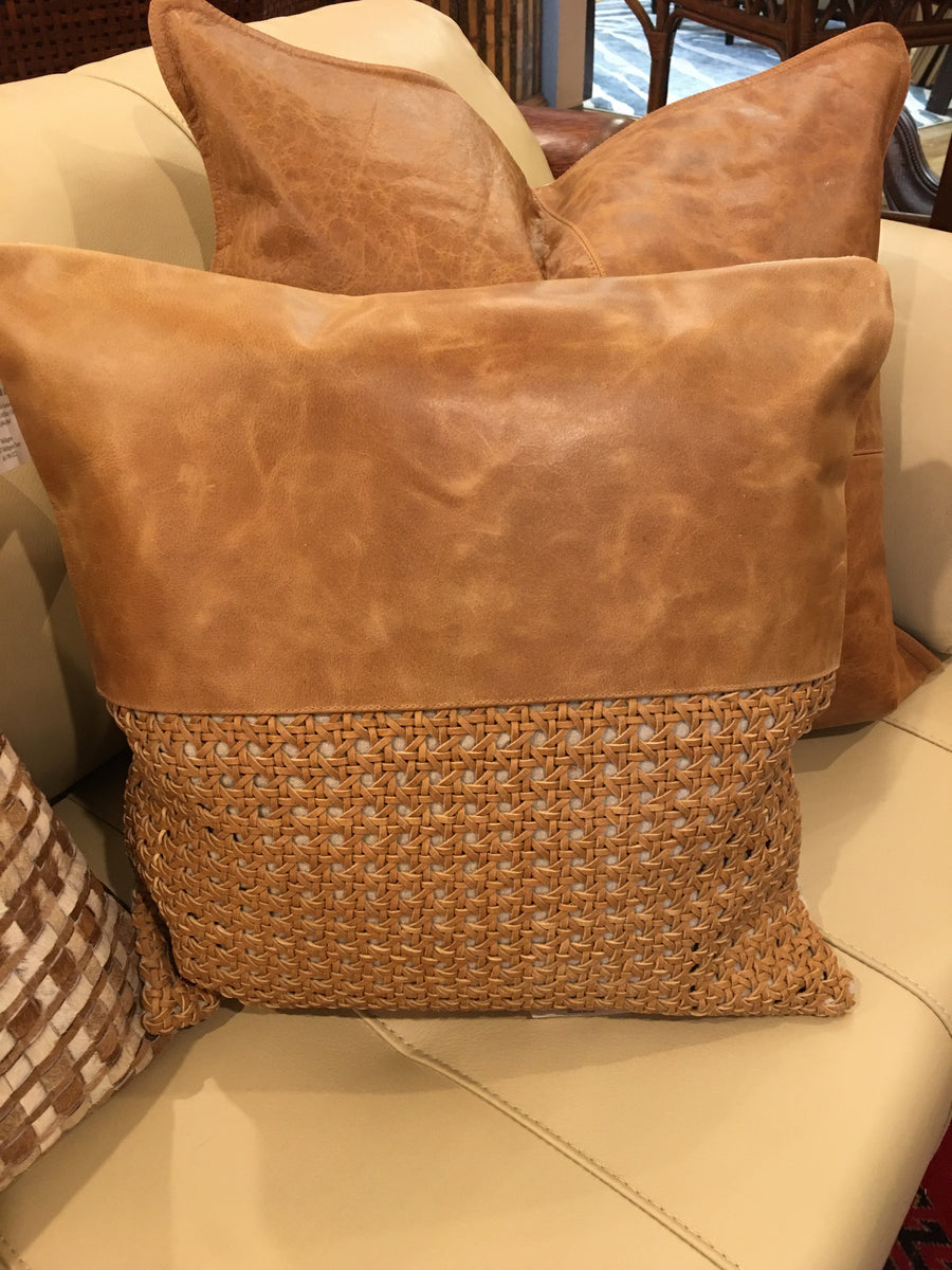 TOSCANO LEATHER CHESTNUT PILLOW