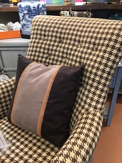 CHAIR BROWN/CREAM PLAID BY ALTHROP LIVING HISTORY