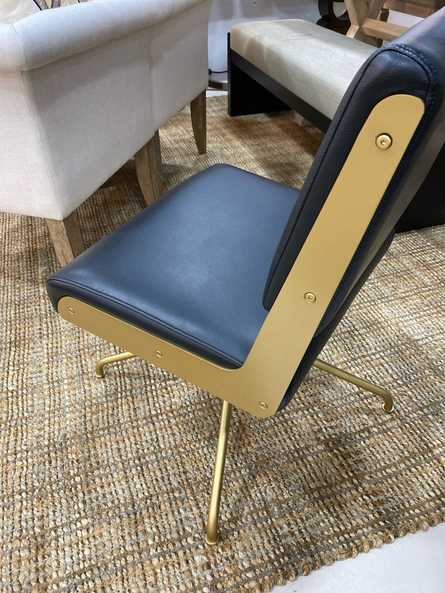 OFFICE CHAIR BLACK WITH GOLD METAL FRAME