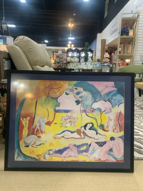 PRINT MATISSE LE BONHEUR DE VIVER BLACK FRAME