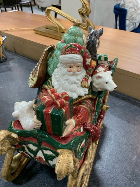 FITZ & FLOYD  LARGE COOKIE JAR TIDINGS