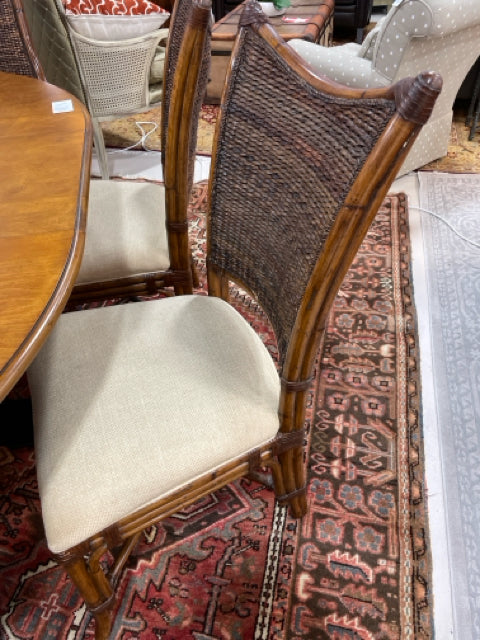 LEXINGTON SET OF 6 DINING CHAIRS WEAVE BACK  2 HEAD CURVE ARM AND 4 SIDE