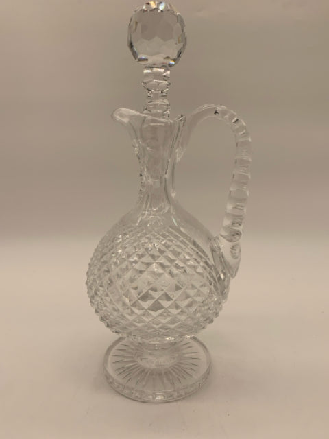 WATERFORD CRYSTAL CLARET DECANTER WITH STOPPER AND HANDLE AND FOOT