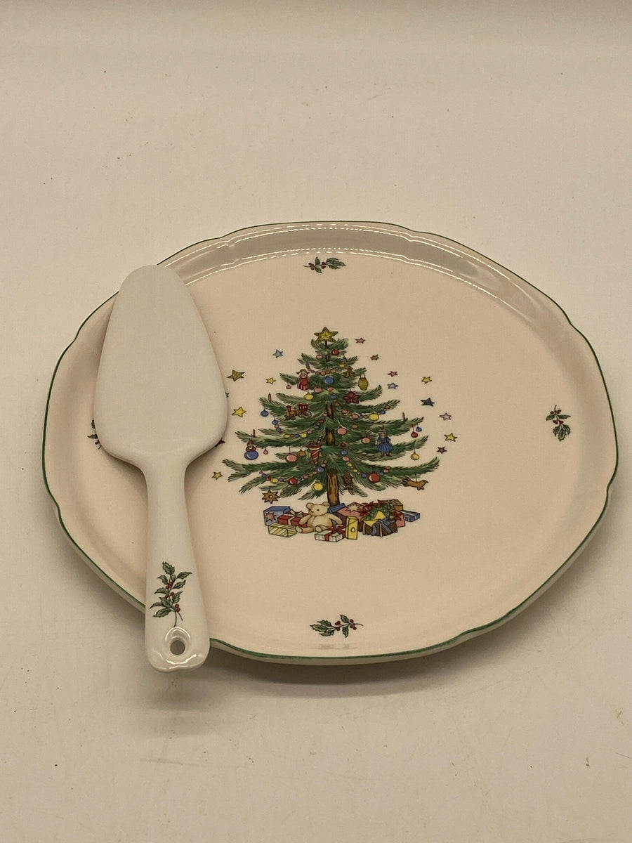 CAKE PLATE WITH SERVER KNIFE