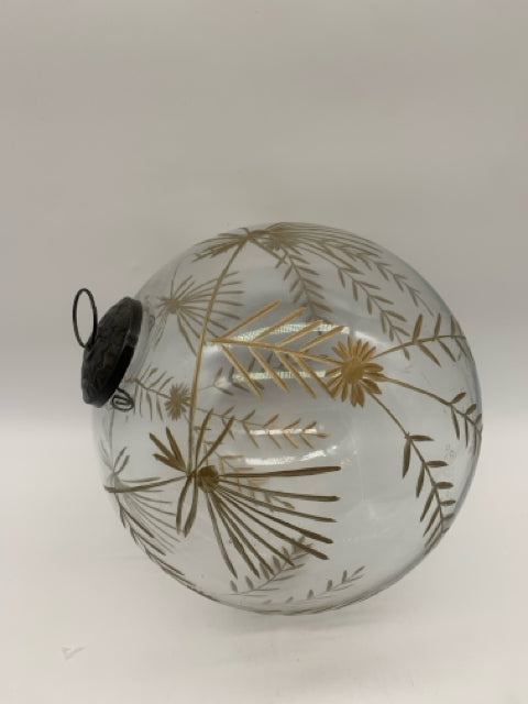 CHRISTMAS ORNAMENT LARGE  BALL  GOLD PAINTED ACCENTS