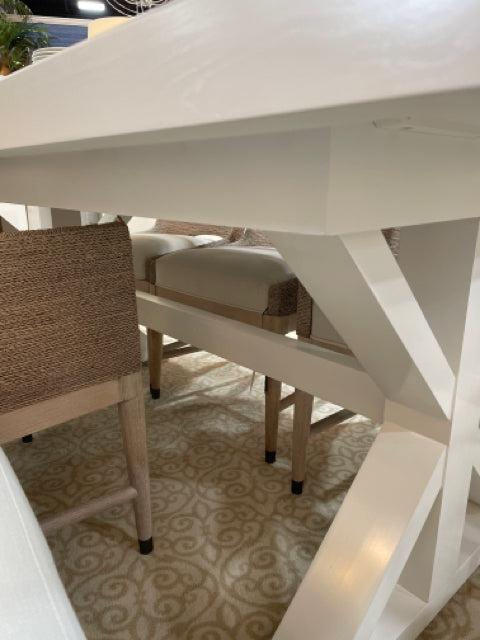 DINING TABLE WHITE FARM HOUSE STYLE 2 LEAVES