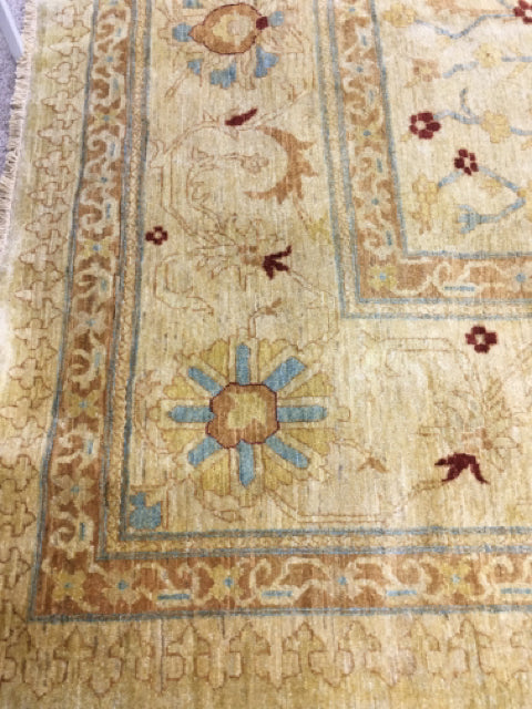 OUSHAK AREA RUG GOLD RUST AND TEAL