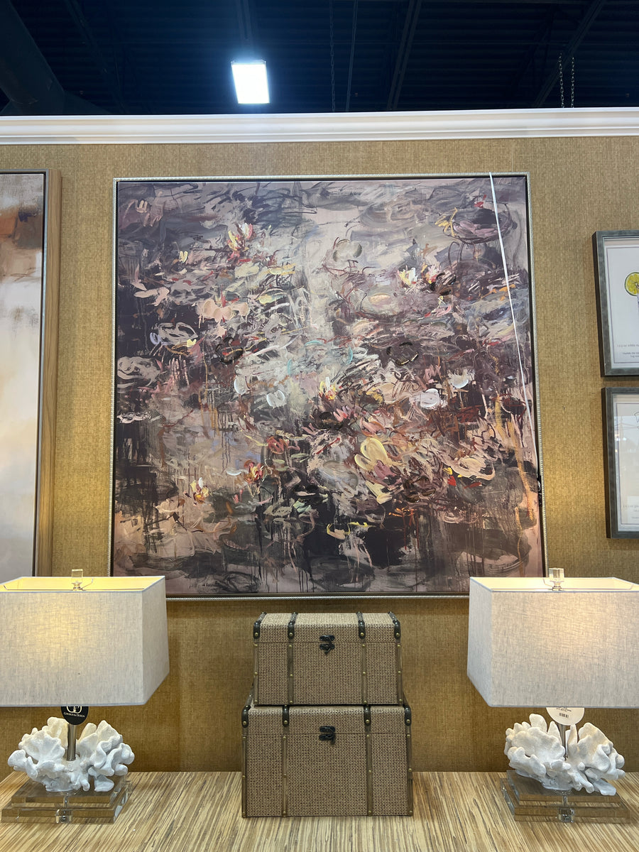 GICLEE EVENING REFLECTIONS IN VINTAGE CHAMPAGNE FLOAT FRAME